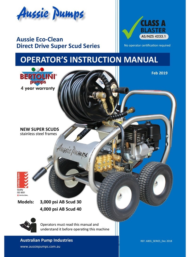 Aussie Pumps Eco-Clean Direct Drive Super Scud Series Operator's instruction manual