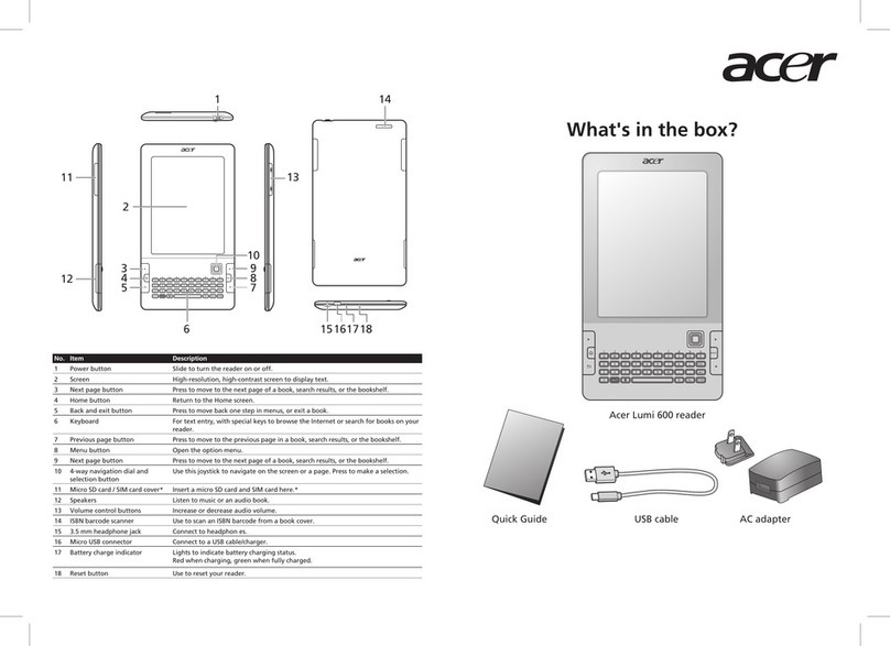 Acer Lumi 600 quick guide