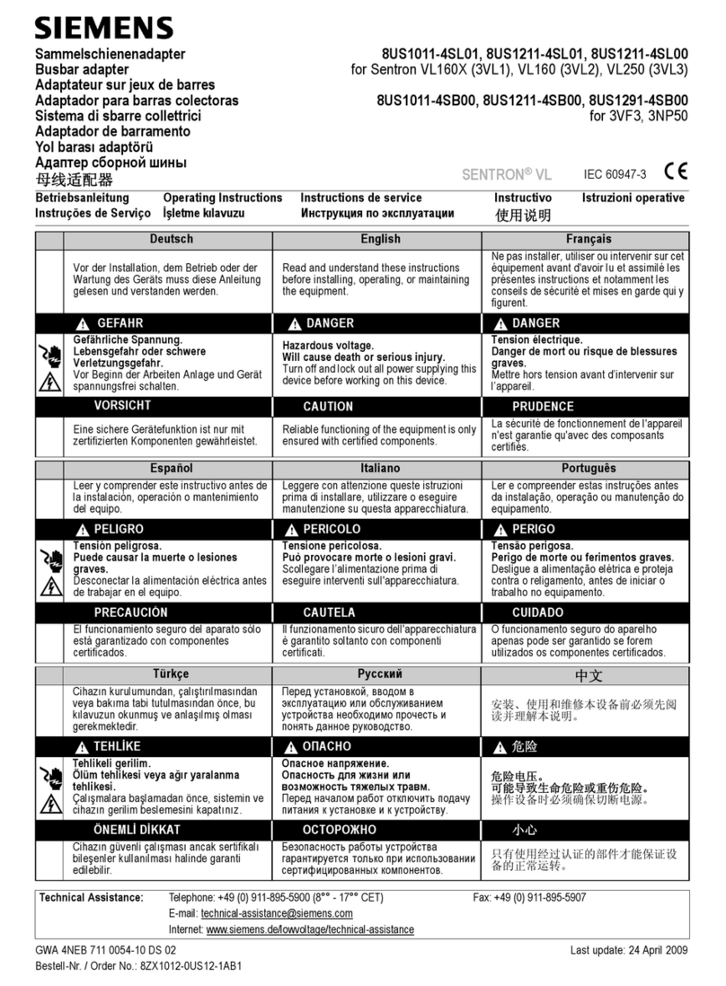 Siemens 8US1011-4SL01 operating instructions