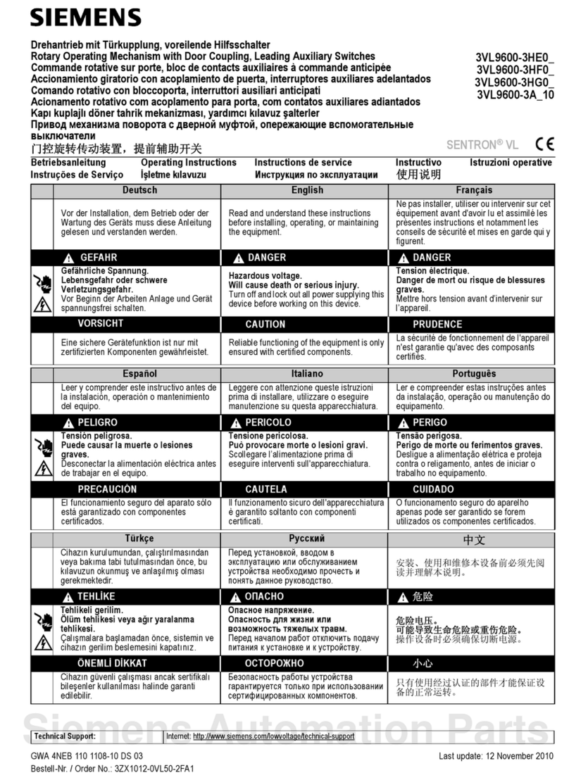Siemens 3VL9600-3HE0 Series User manual