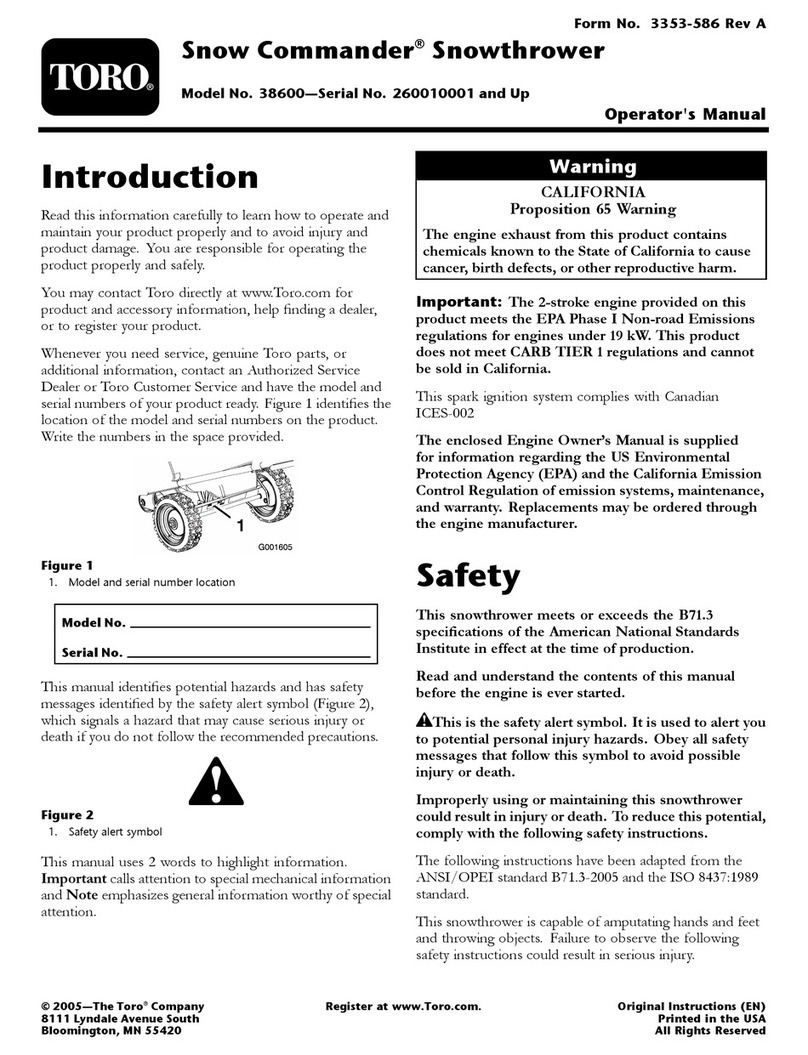 Toro Snow Commander 38600 Operator's manual Toro Snow Commander 38600 Operator's manual