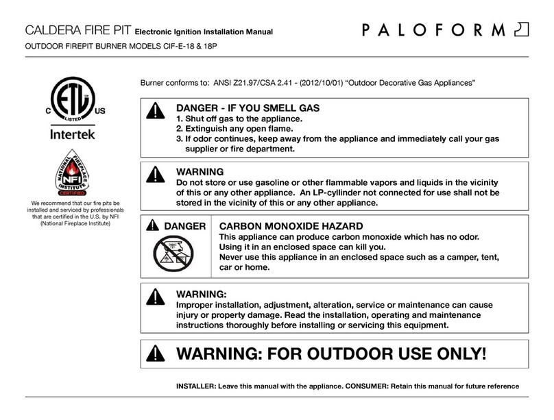 Paloform caldera CIF-E-18 User manual Paloform caldera CIF-E-18 User manual