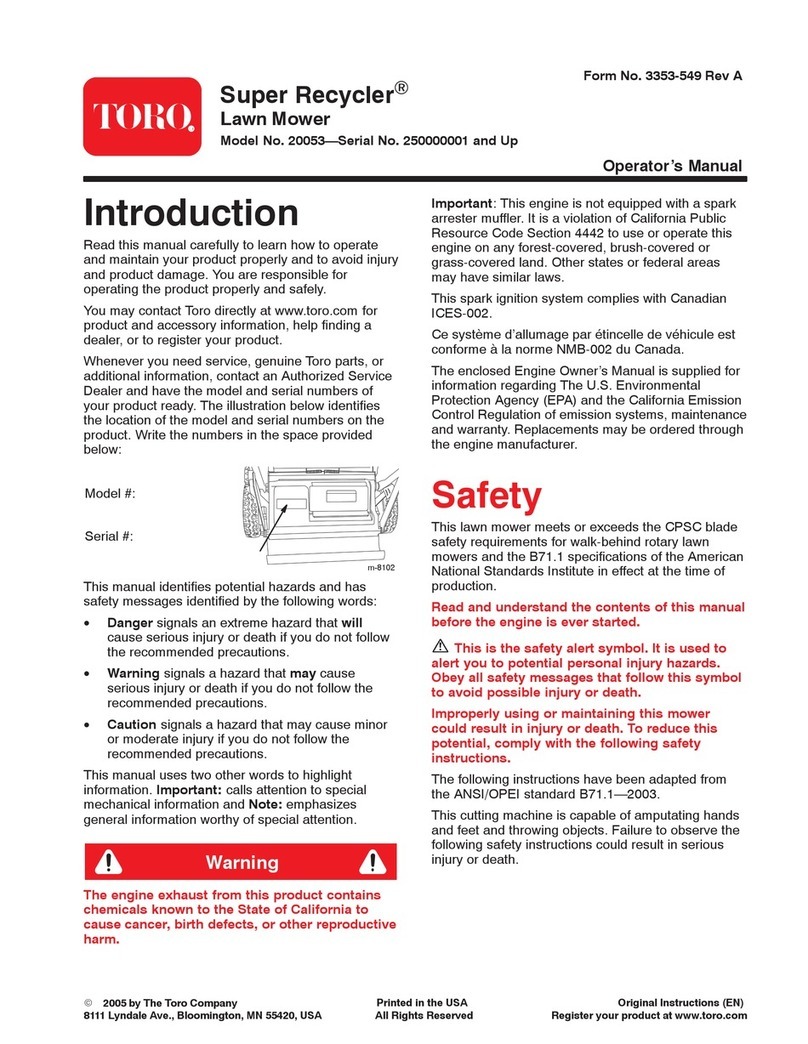 Toro Super Recycler 20053 User manual