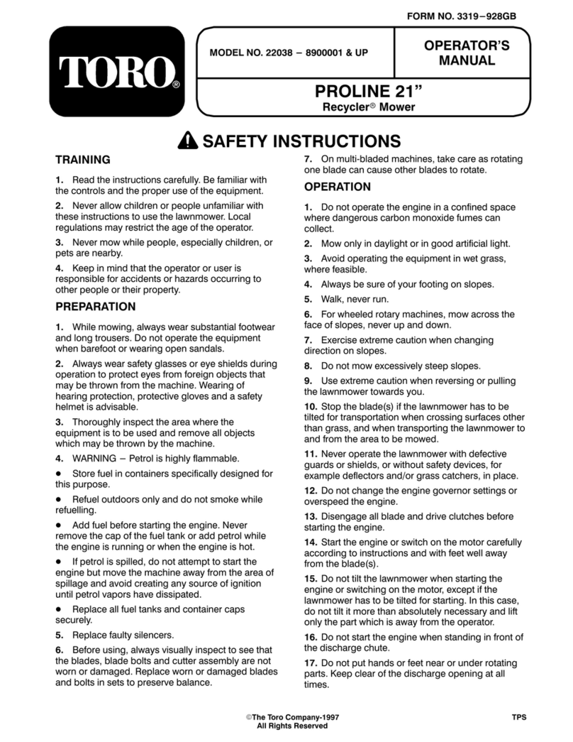 Toro ProLine 22038 Operator's manual