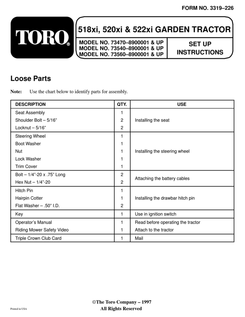 Toro 73470 Setup instructions