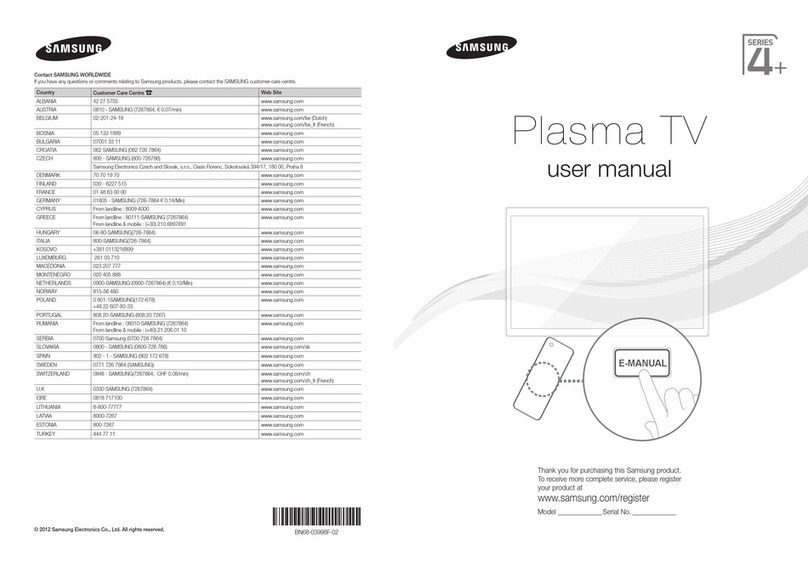 Samsung PS43E455 User manual