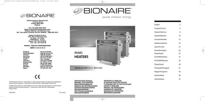 Bionaire BPH1414 instruction manual Bionaire BPH1414 instruction manual