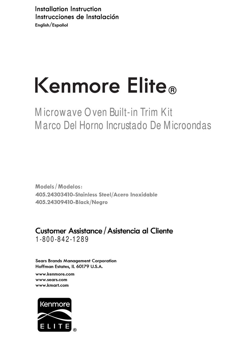 Kenmore 405.24303410 Installation instruction