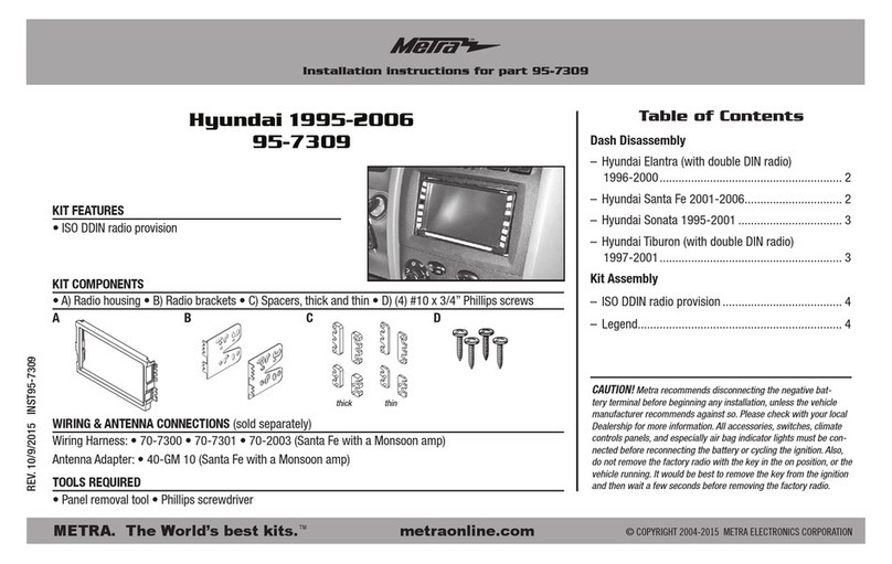 Metra Electronics 95-7309 installation instructions