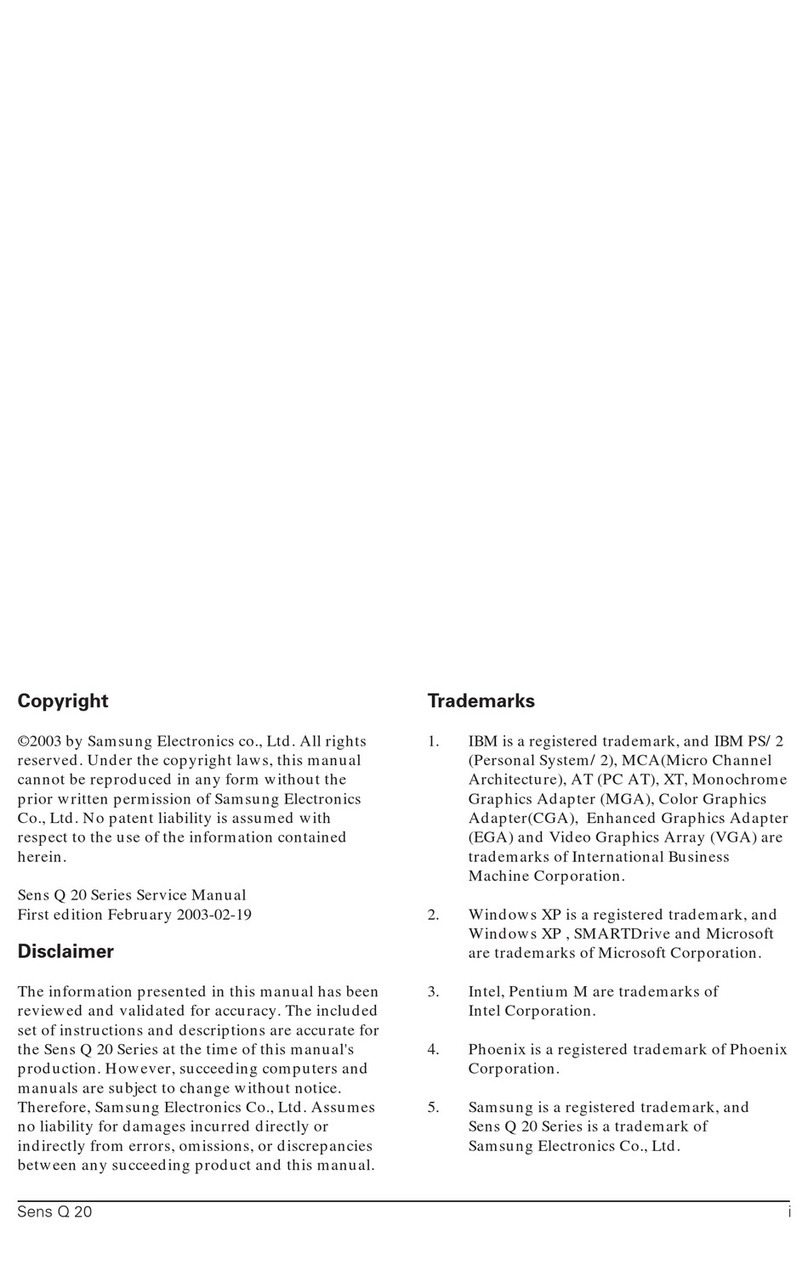 Samsung Sens Q20 Series Service manual