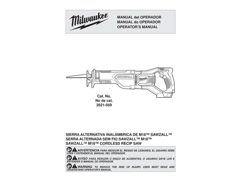 Milwaukee SAWZALLM 18 User manual