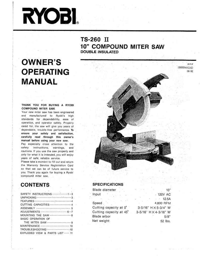 Ryobi TS-260 II Operation manual