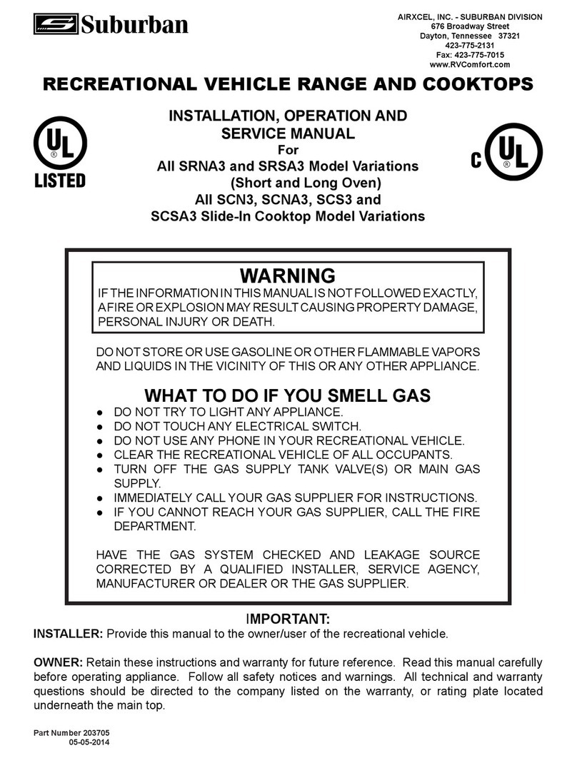 Suburban SRNA3 SERIES Installation, operation and service manual