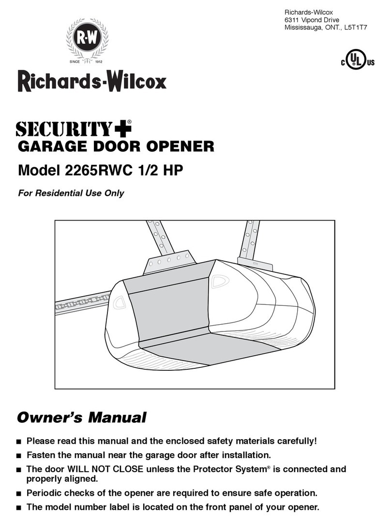 Richards-Wilcox Security+ 2265RWC owner's manual