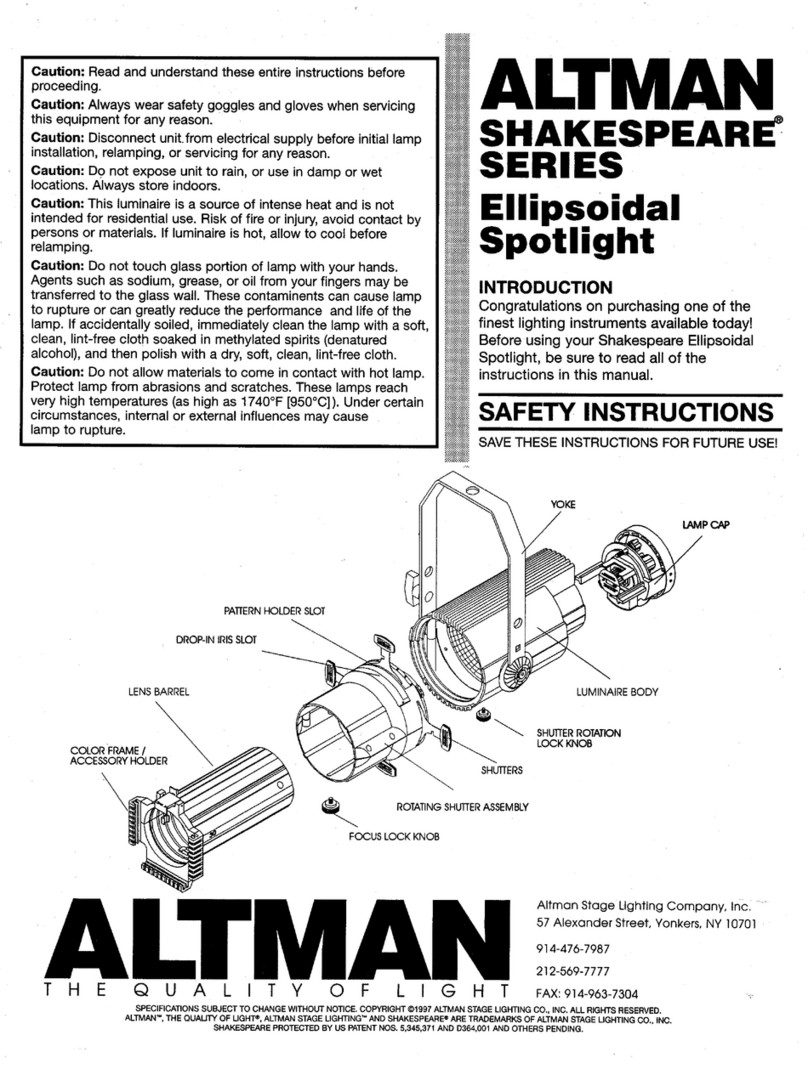 Altman Ellipsoidal Safety instruction