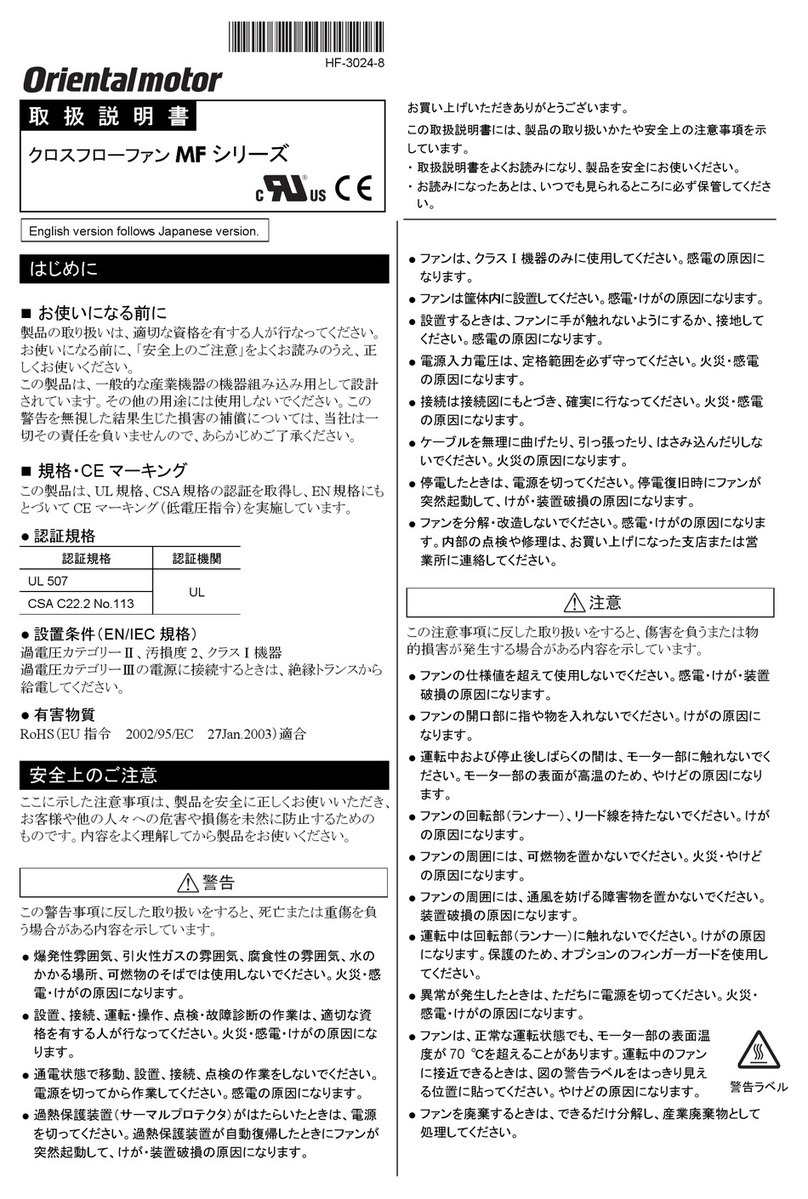 Oriental motor MF930 User manual