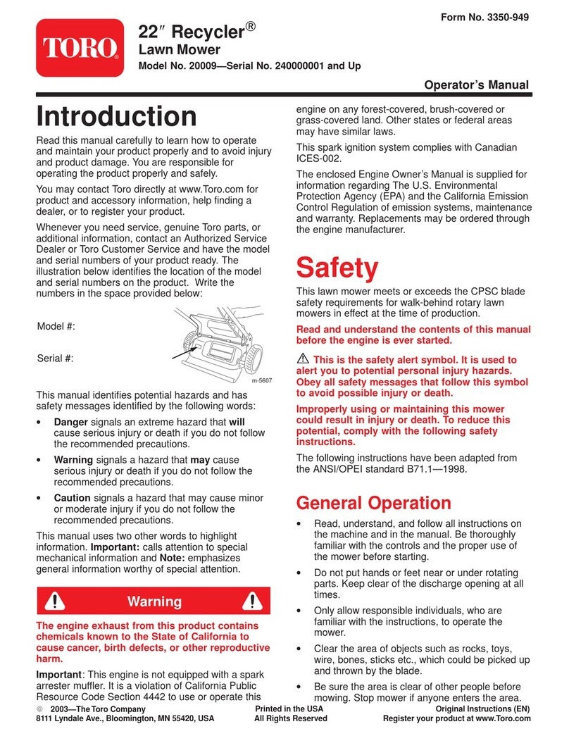 Toro Recycler 20009 Operator's manual