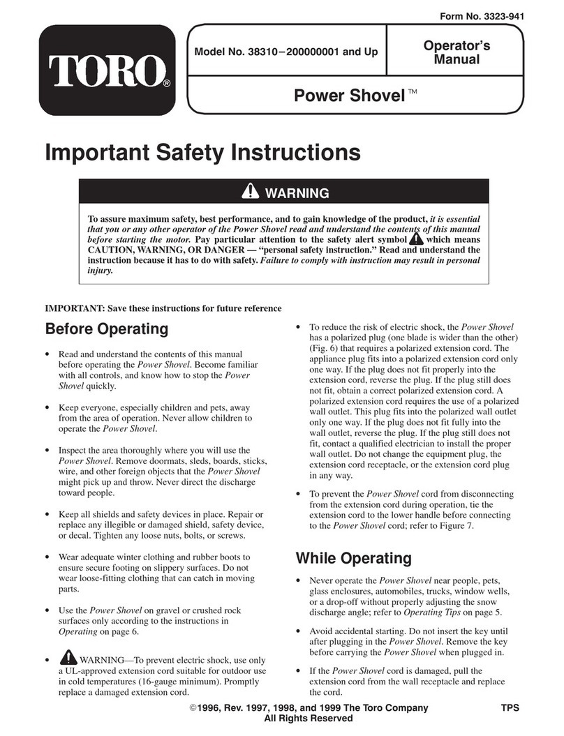 Toro Power Shovel 38310 User manual