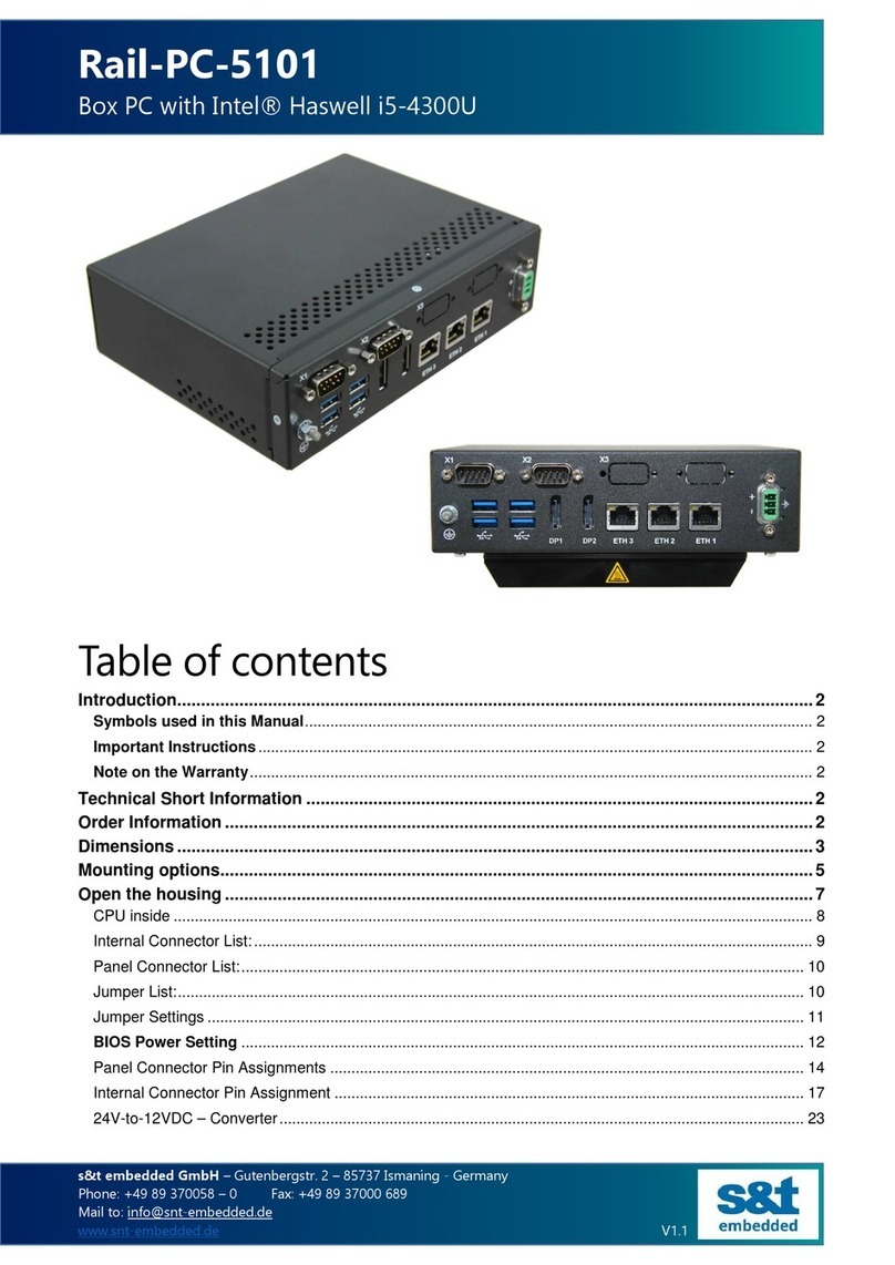 S&T embedded Rail-PC-5101 user manual