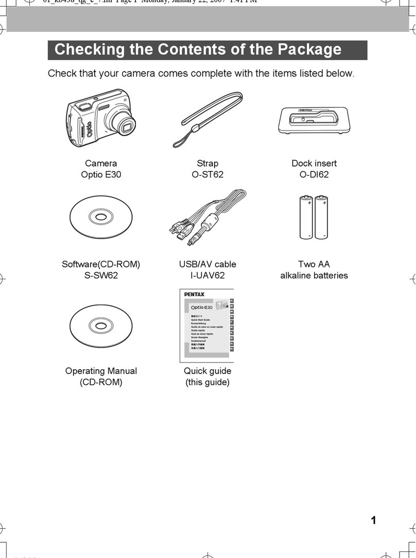 Pentax E30 - Optio Digital Camera quick start guide