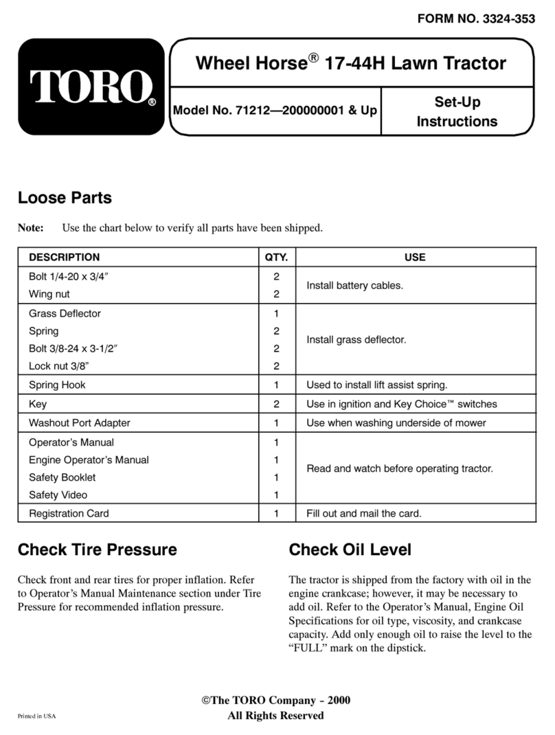 Toro 71212 Setup instructions