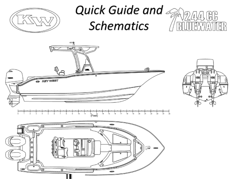 Key West Boats 244 CC BLUEWATER Quick guide and schematics