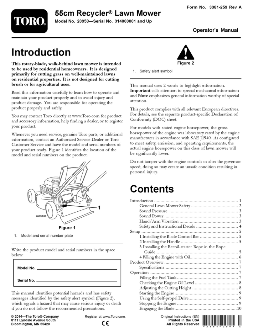 Toro Recycler 20958 User manual