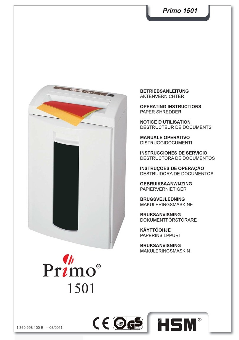 HSM Primo 1501 operating instructions