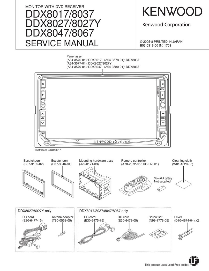 Kenwood DDX8017 - Excelon - DVD Player Service manual