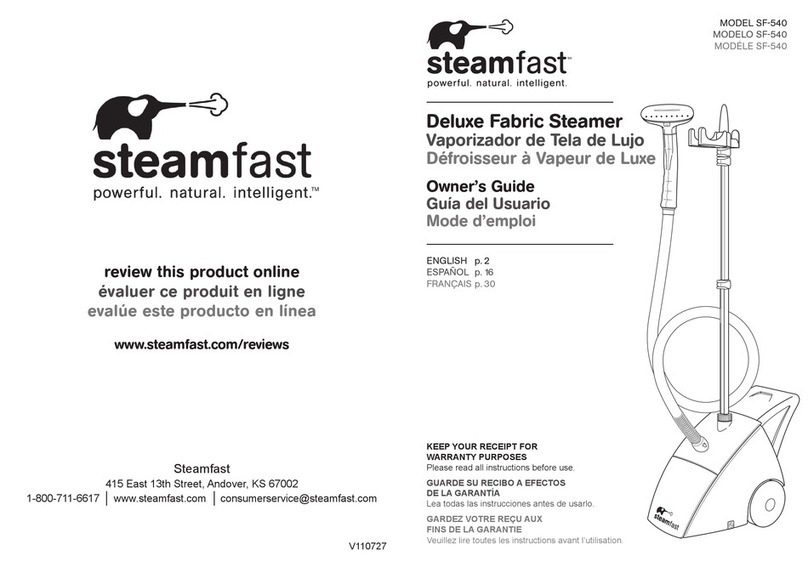 Steamfast SF-540 owner's guide
