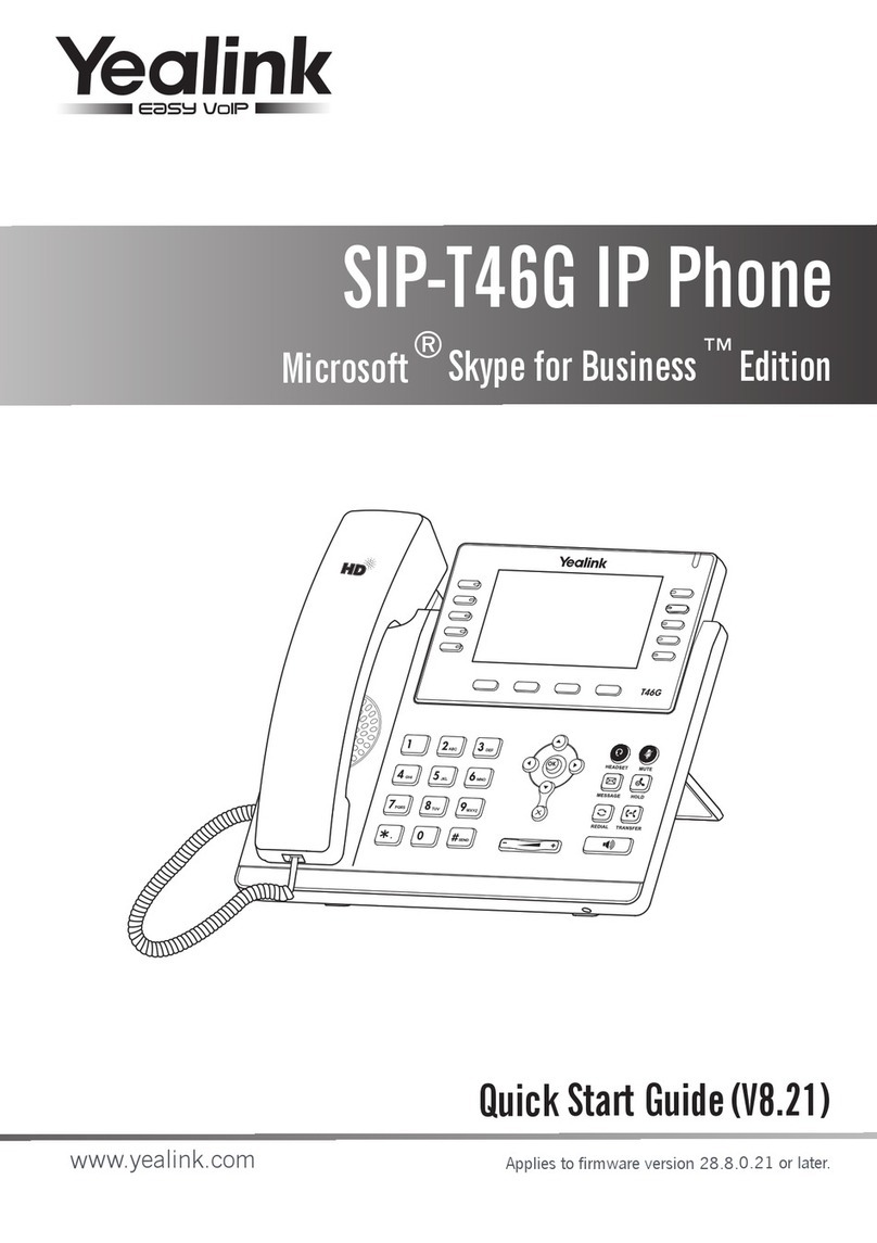 Yealink Yealink SIP-T46G User manual Yealink Yealink SIP-T46G User manual