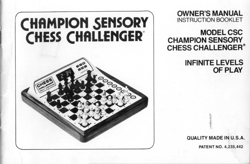 CSC CHAMPION SENSORY CHESS CHALLENGER owner's manual