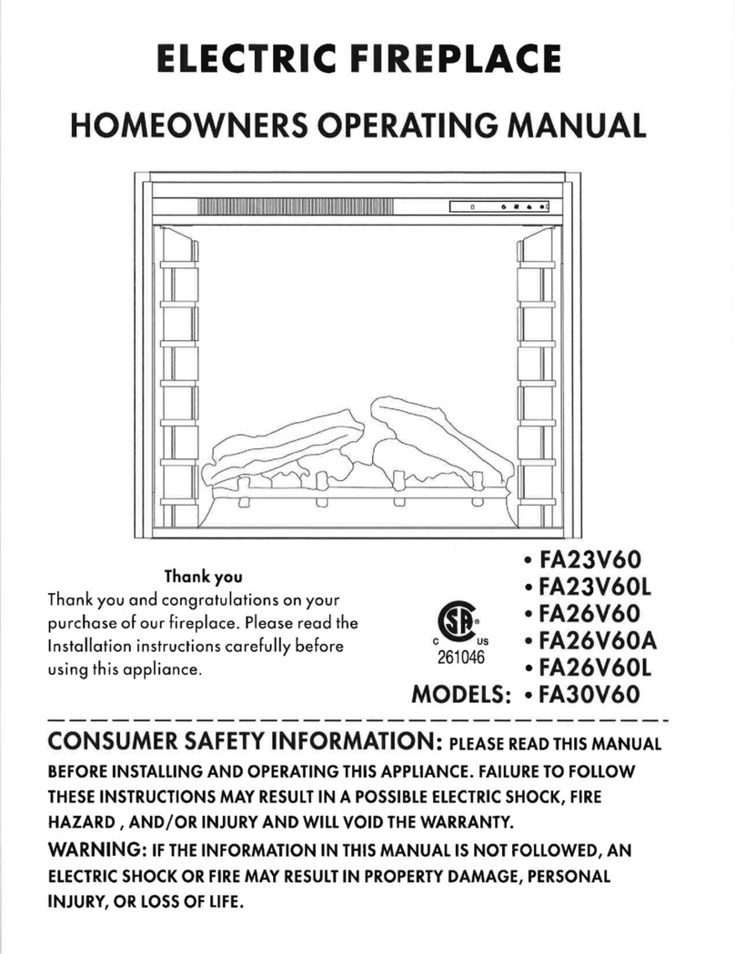 RUSTIQUE FA23V60 Homeowners operating manual