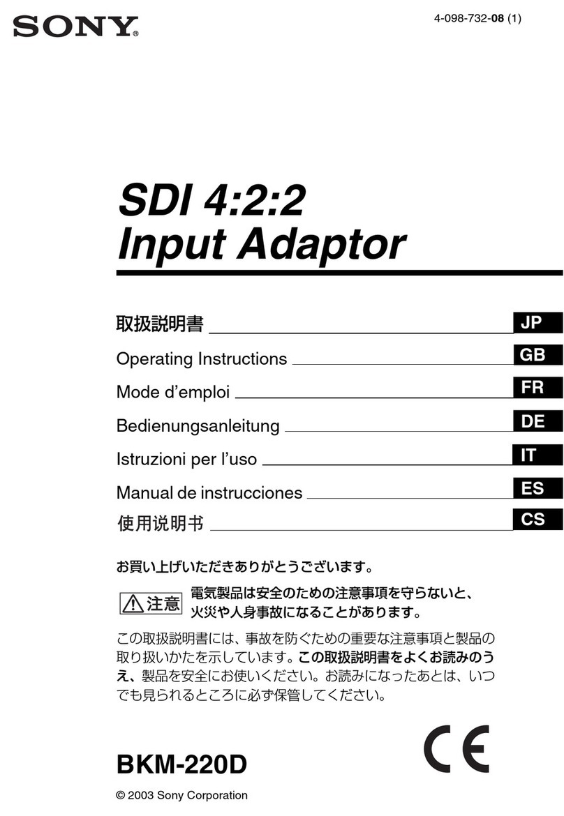 Sony BKM-220D User manual