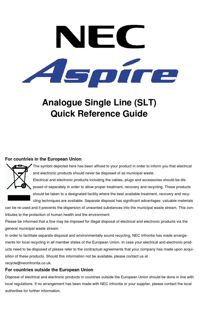 NEC Aspire Quick reference guide