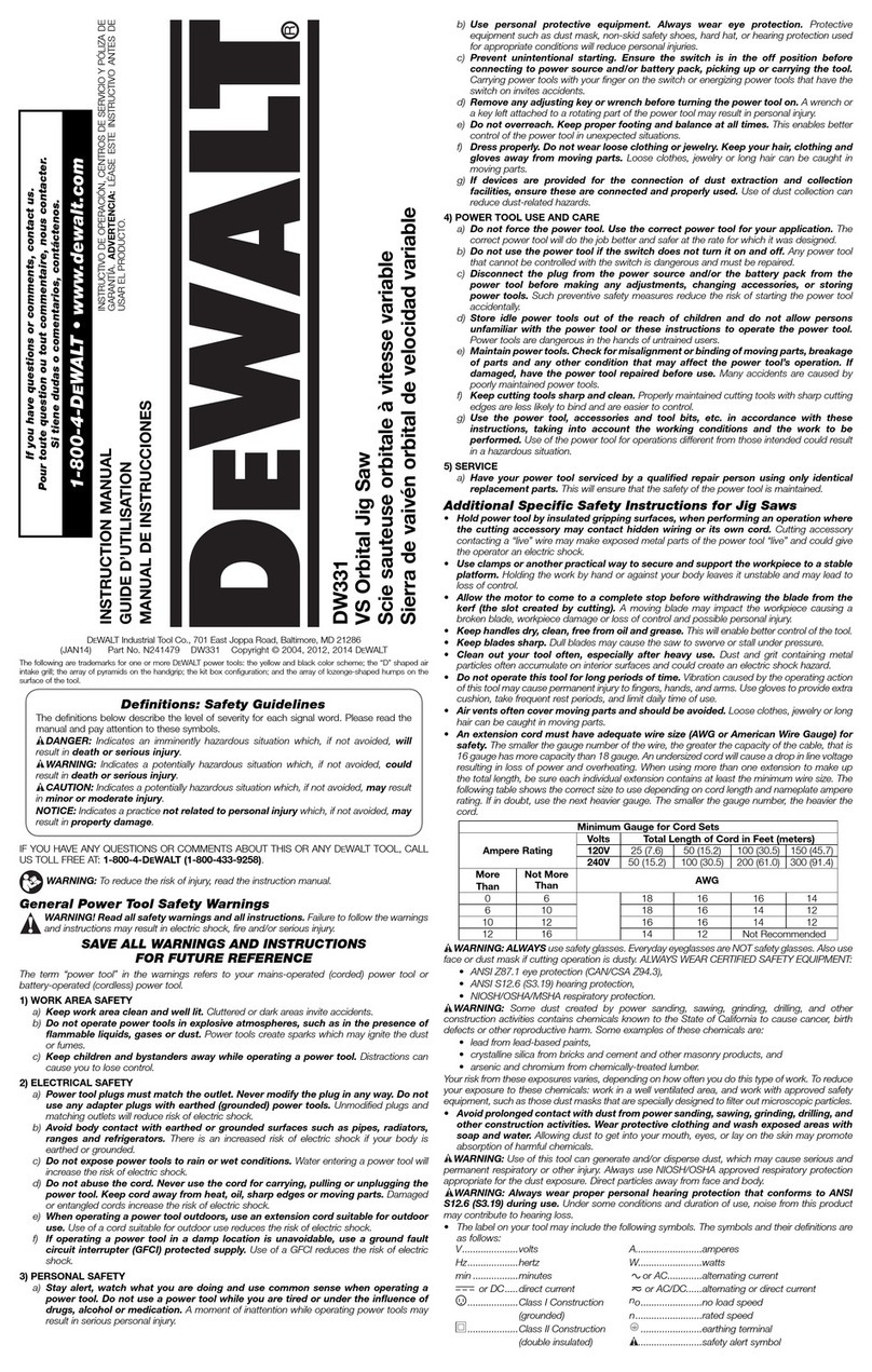 DeWalt DW311 User manual