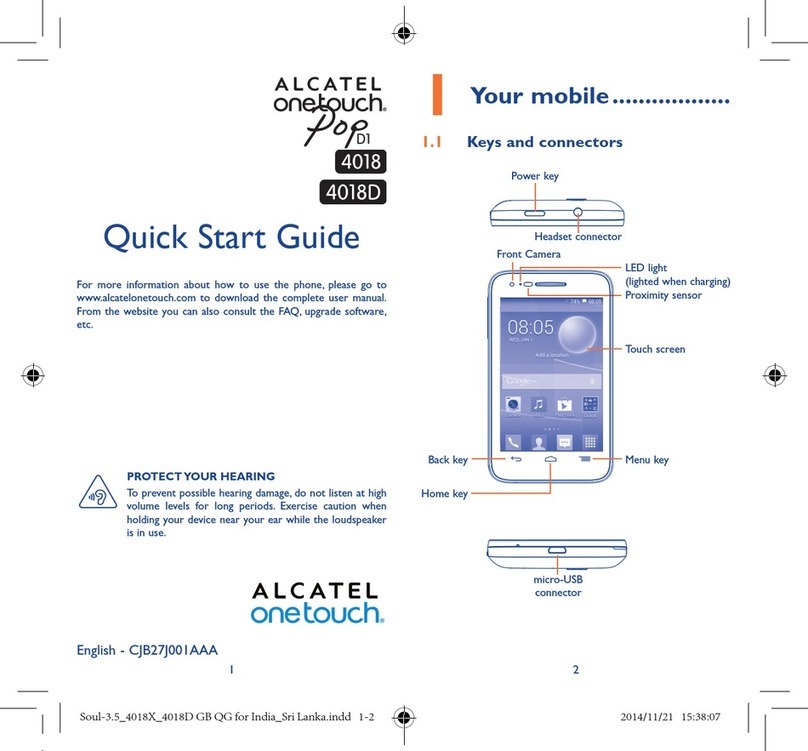 Alcatel POP D1 4018 quick start guide