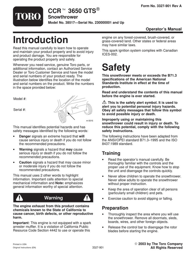 Toro 38517 CCR 3650 GTS User manual