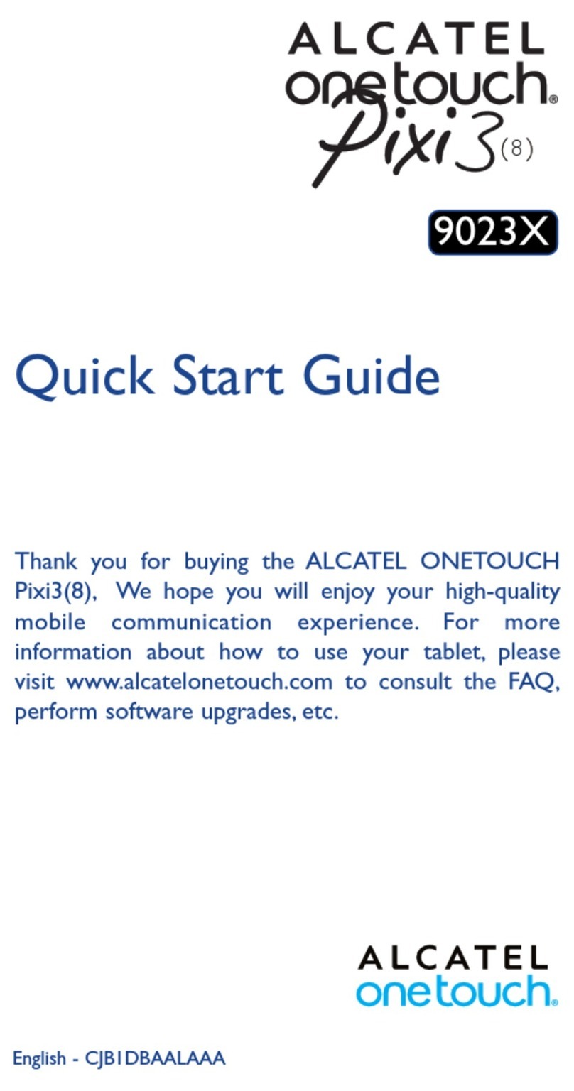 Alcatel PIXI 3 9023X quick start guide