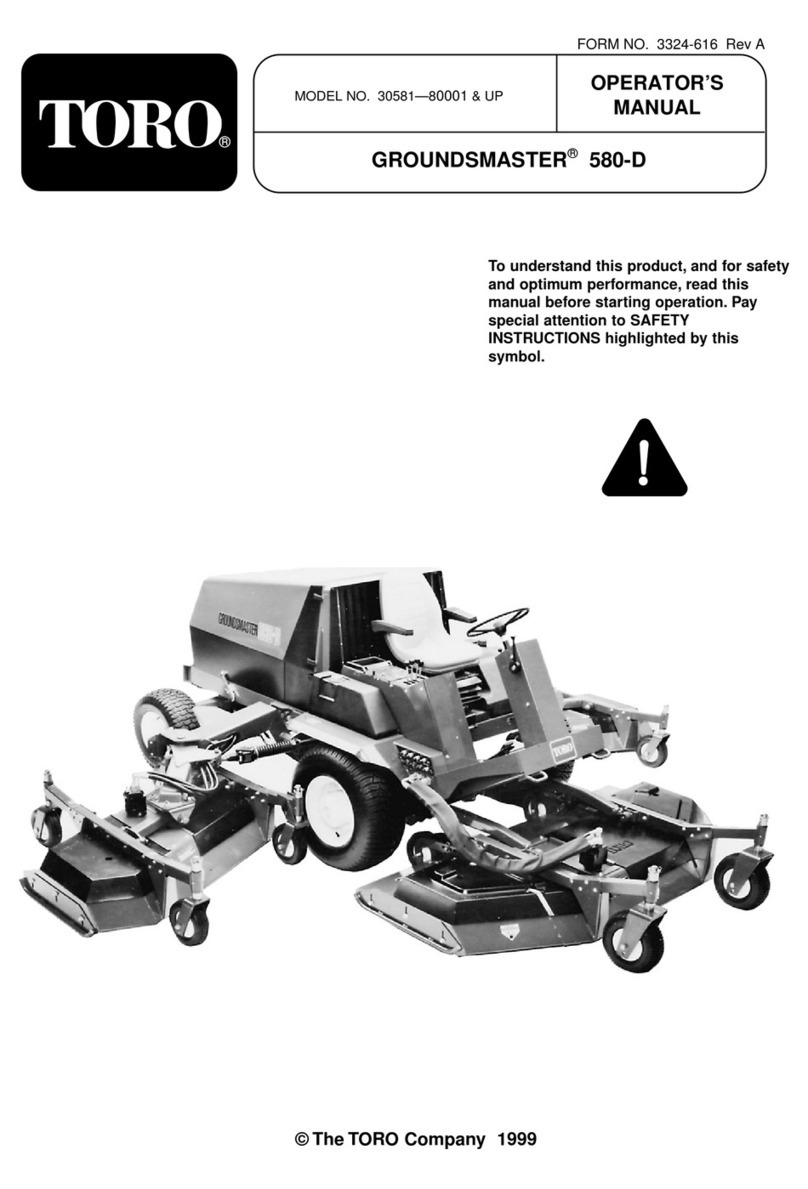 Toro GROUNDSMASTER 580-D 30581 Operator's manual