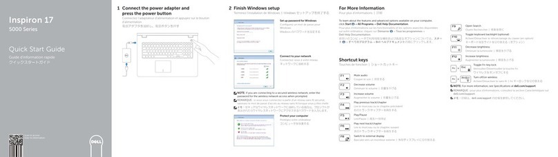 Dell Inspiron 17 5000 Series quick start guide Dell Inspiron 17 5000 Series quick start guide