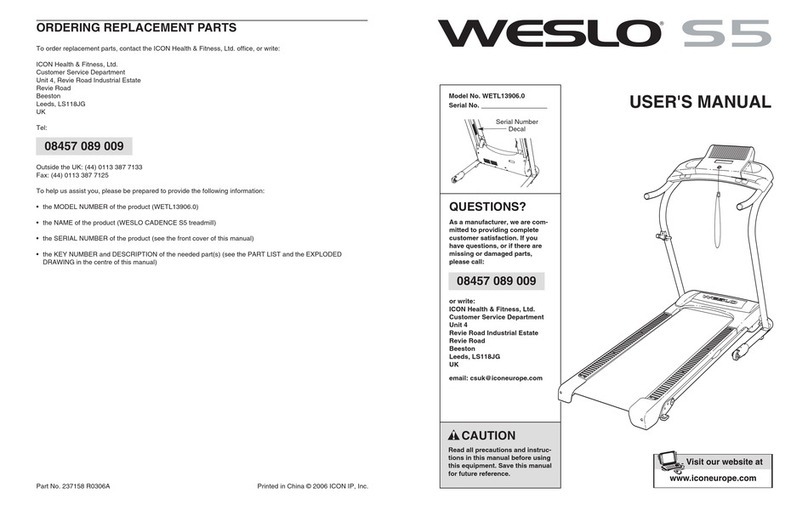 ICON Health & Fitness WESLO CADENCE S5 User manual