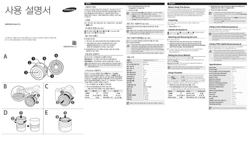 Samsung 45mm F1.8 User manual