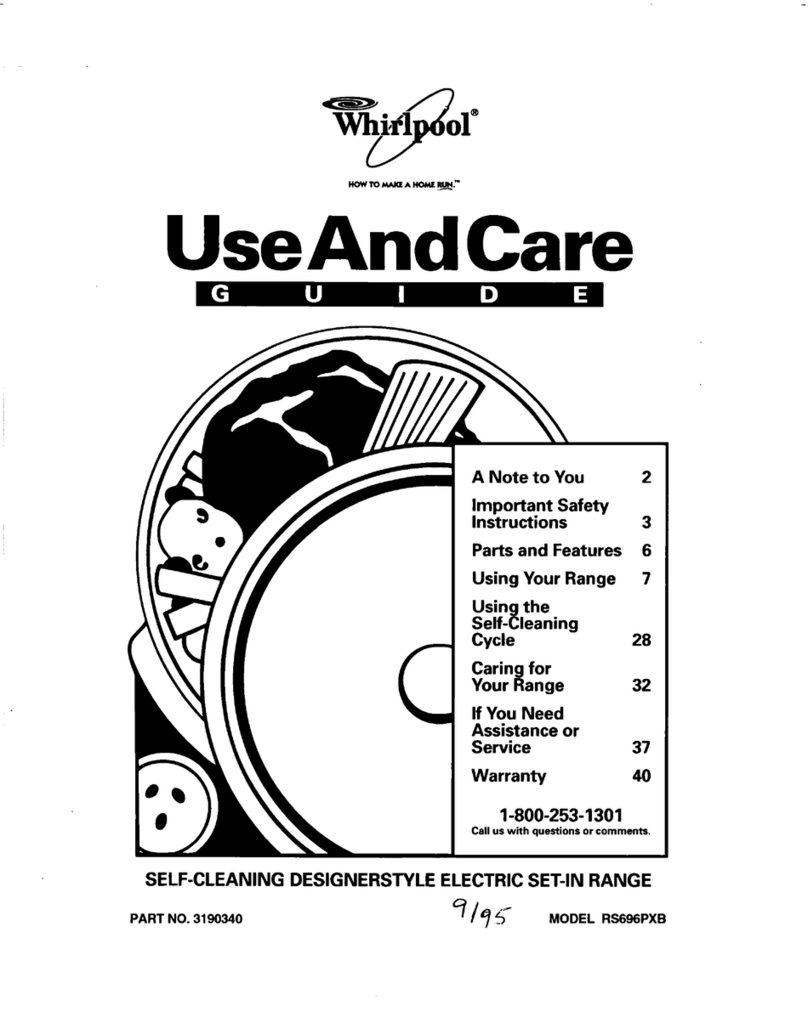 Whirlpool RS696PXB User manual