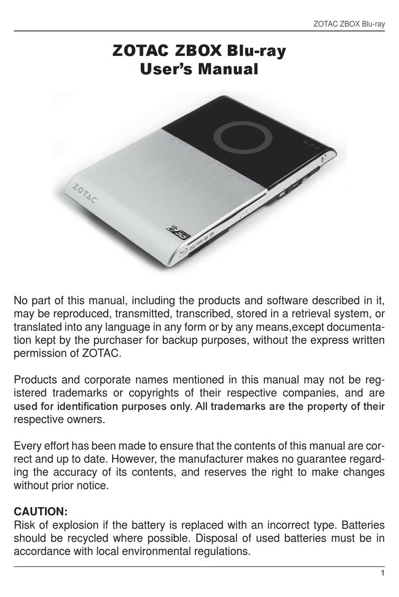 Zotac ZBOX series User manual