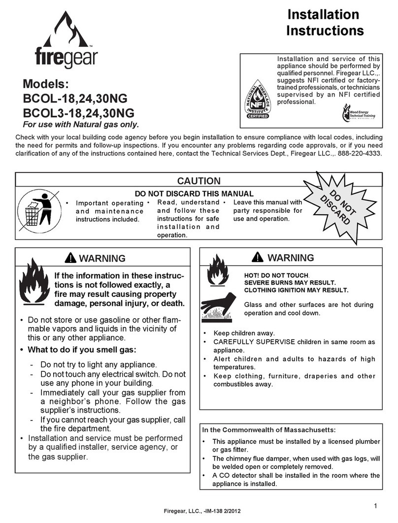 Firegear BCOL-18NG User manual