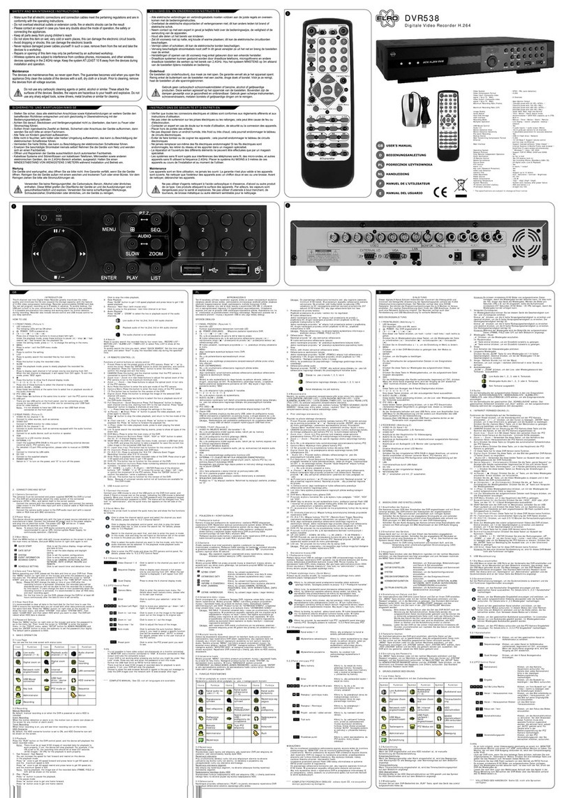 ELRO DVR 538 user manual