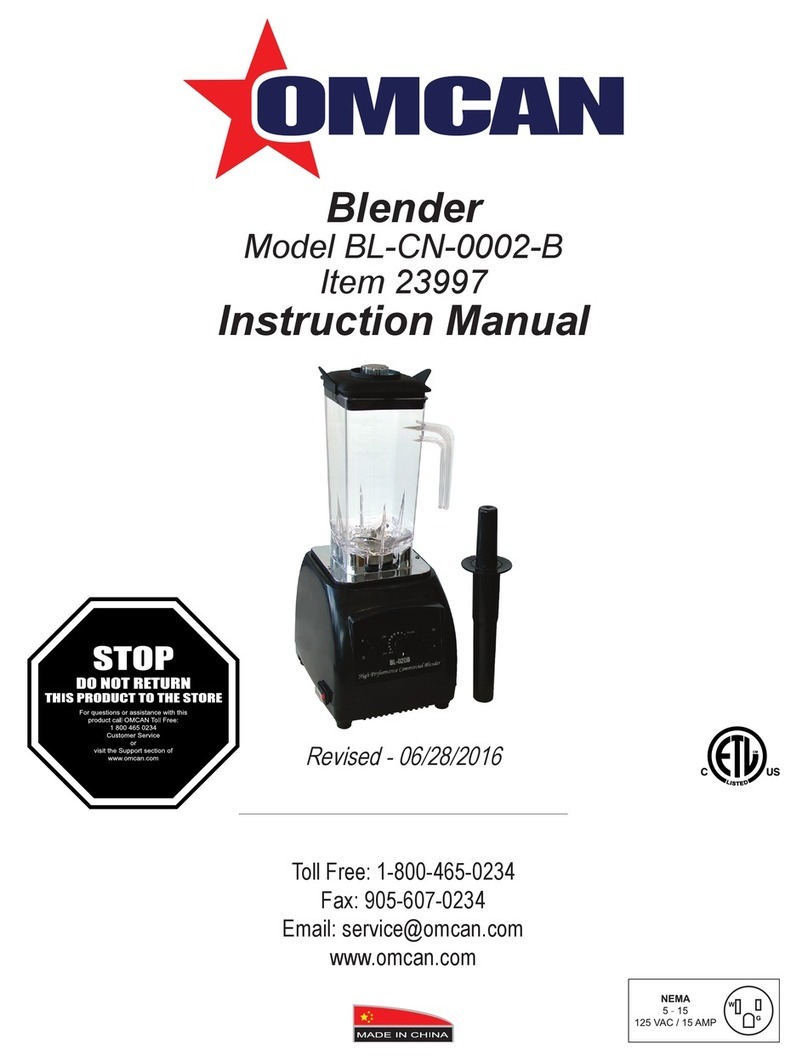Omcan BL-CN-0002-B instruction manual