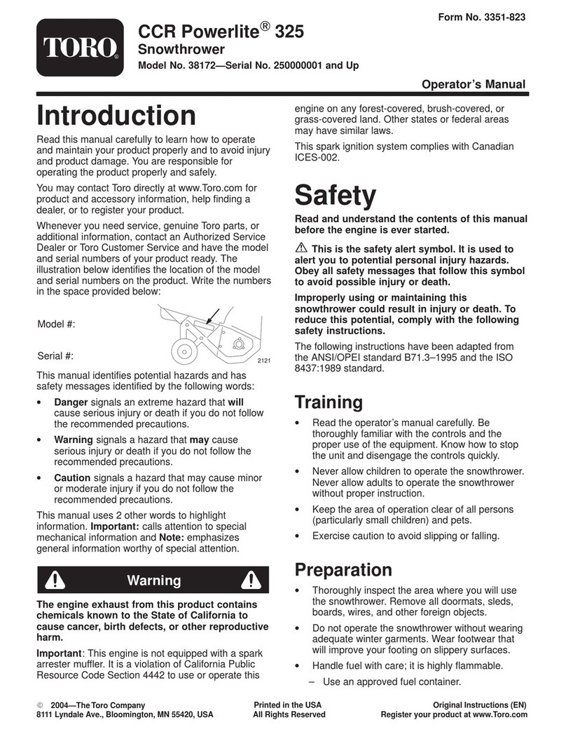 Toro 38172 CCR Powerlite 325 User manual
