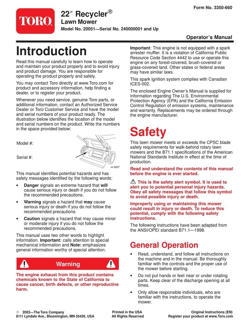 Toro 20051 User manual